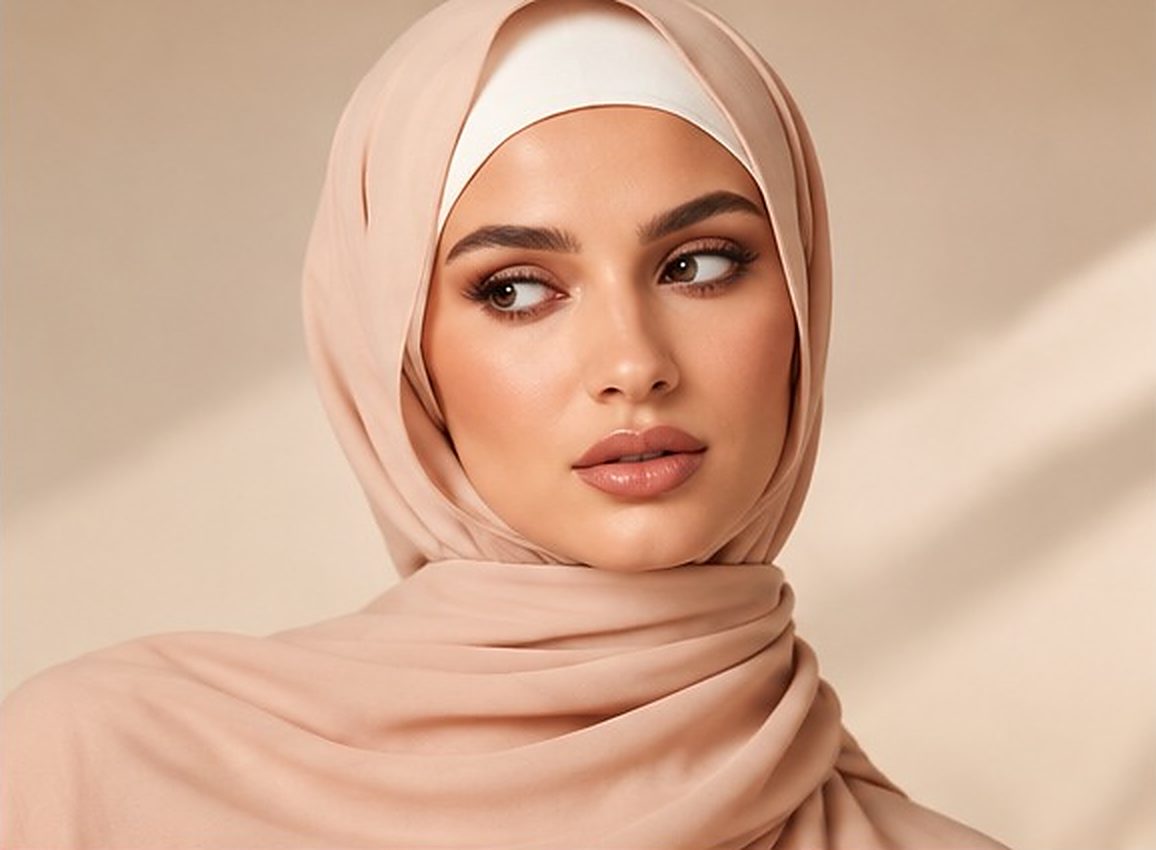 محجبة بحجاب شيفون نود